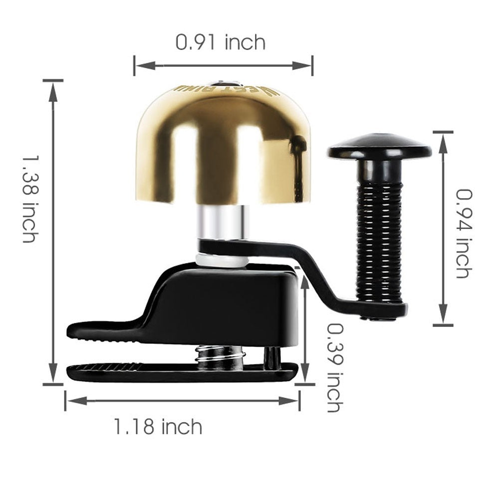 Bicycle Bell Kids Adults Bike Horn Safety Ring Cycling Alarm Crisp Clear Long Sound Ringer for Road Mountain Bike - Gold
