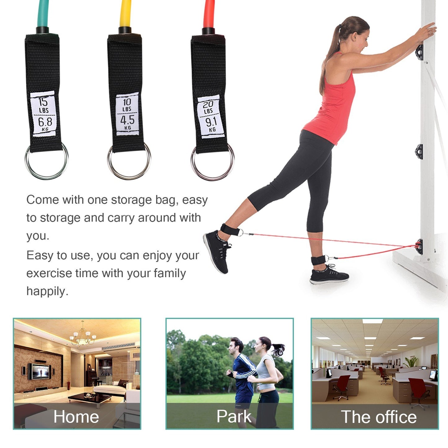 Resistance Fitness Band Workout Rope Multifunction Tension Puller Elastic Belt  Exercise Equipment for Strength Training - Type 1