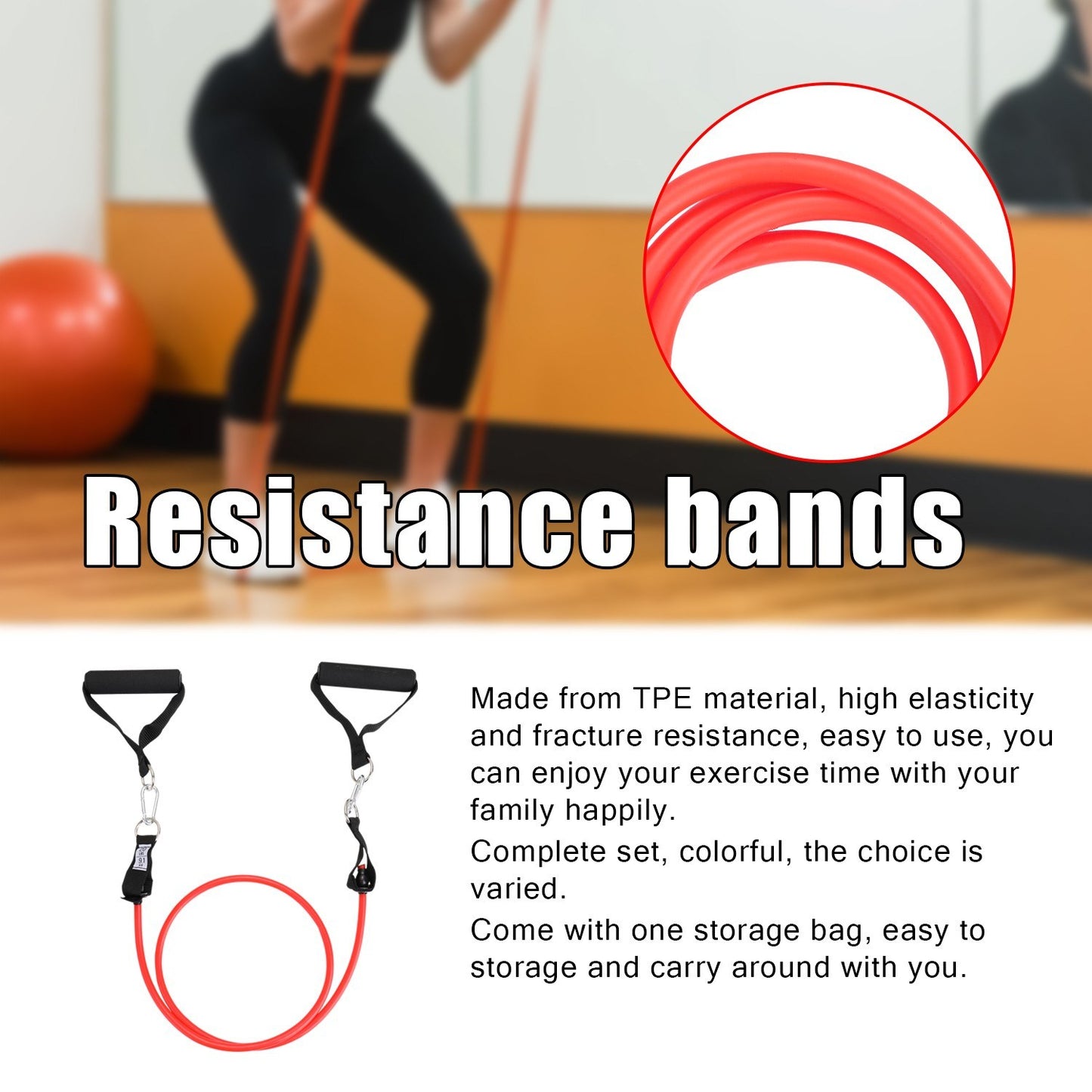 Resistance Fitness Band Workout Rope Multifunction Tension Puller Elastic Belt  Exercise Equipment for Strength Training - Type 2