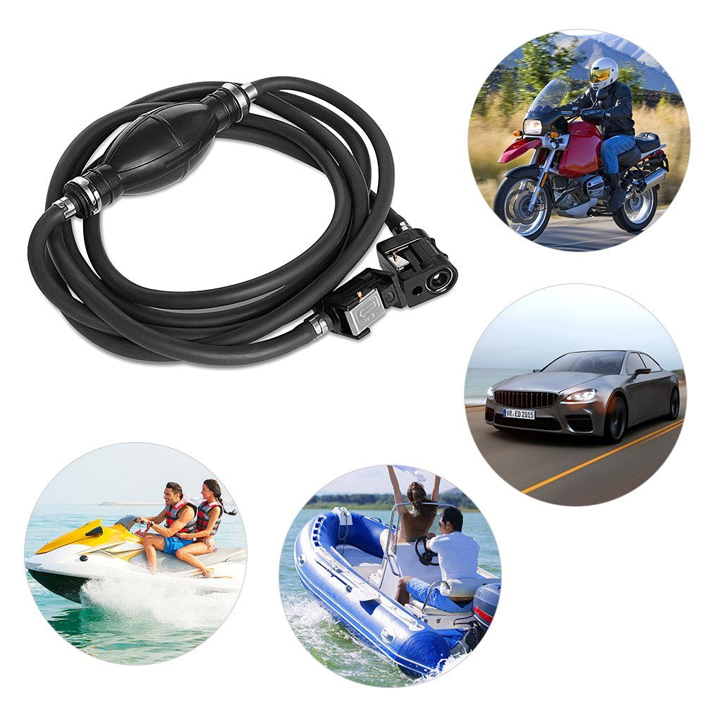 300cm Boat Fuel Line with Hand Pump Connectors Boat Motor Fuel Hose Compatible with Outboard Motors Up to 85hp