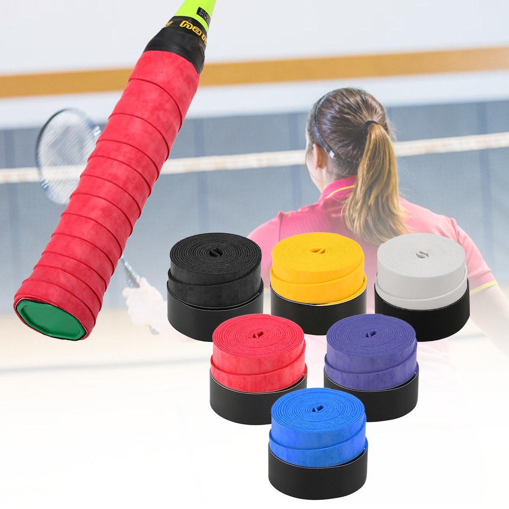 Tennis Racket Grip Tape Anti Slip Super Absorbent Tennis Overgrip Badminton Overgrip Pickleball Replacement Grip - 60Pcs / Black