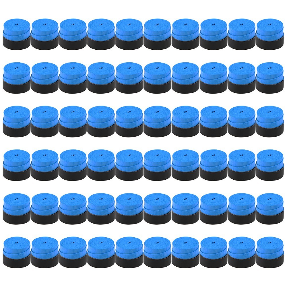 Tennis Racket Grip Tape Anti Slip Super Absorbent Tennis Overgrip Badminton Overgrip Pickleball Replacement Grip - 60Pcs / Blue