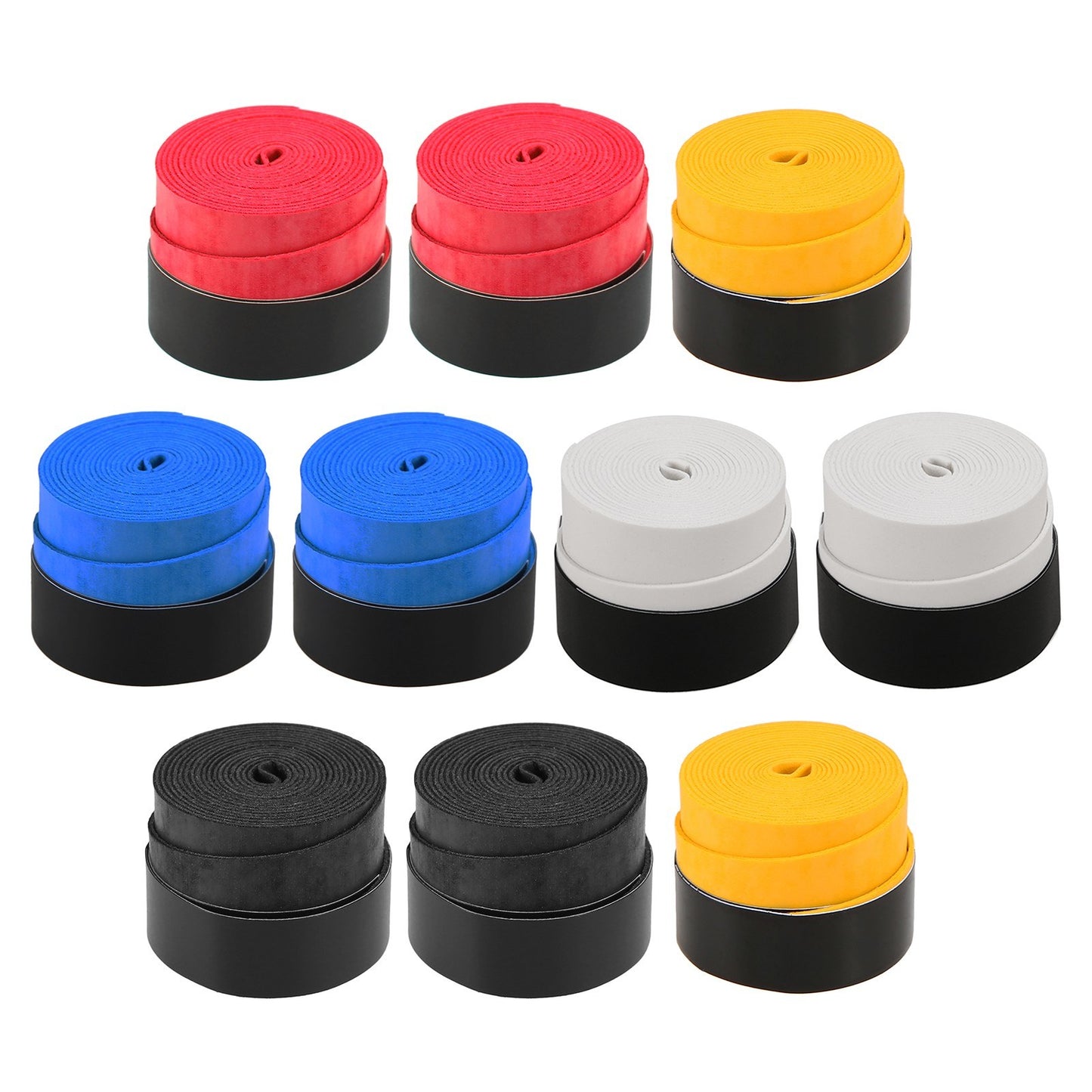 Tennis Racket Grip Tape Anti Slip Super Absorbent Tennis Overgrip Badminton Overgrip Pickleball Replacement Grip - 10Pcs / Multicolor