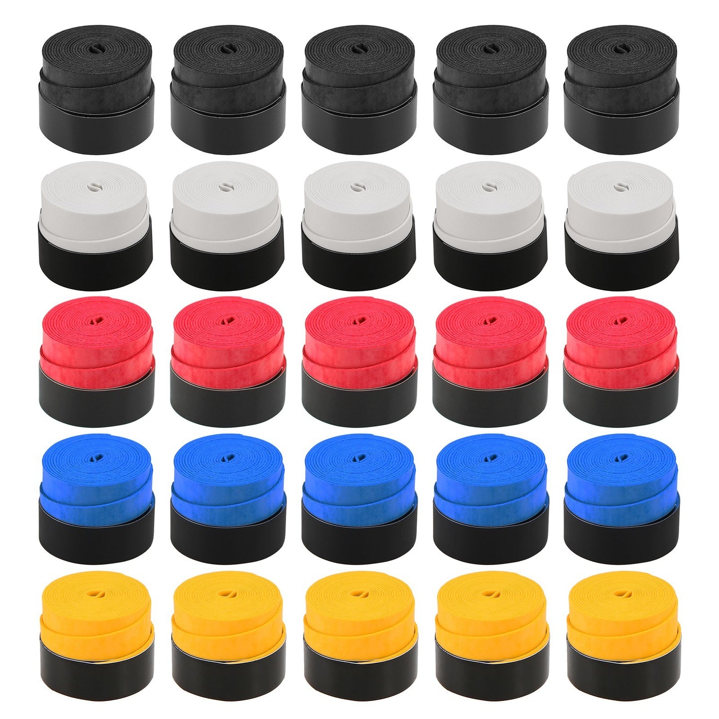 Tennis Racket Grip Tape Anti Slip Super Absorbent Tennis Overgrip Badminton Overgrip Pickleball Replacement Grip - 25Pcs / Multicolor