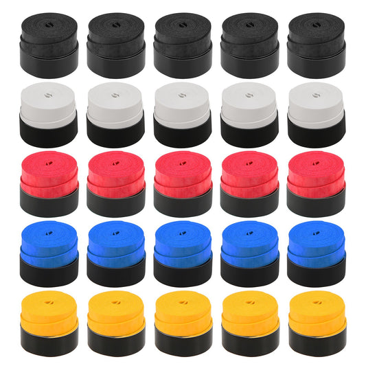 Tennis Racket Grip Tape Anti Slip Super Absorbent Tennis Overgrip Badminton Overgrip Pickleball Replacement Grip - 25Pcs / Multicolor