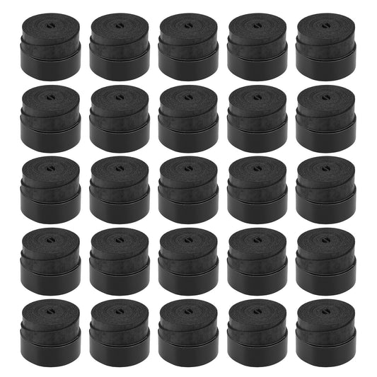 Tennis Racket Grip Tape Anti Slip Super Absorbent Tennis Overgrip Badminton Overgrip Pickleball Replacement Grip - 25Pcs / Black