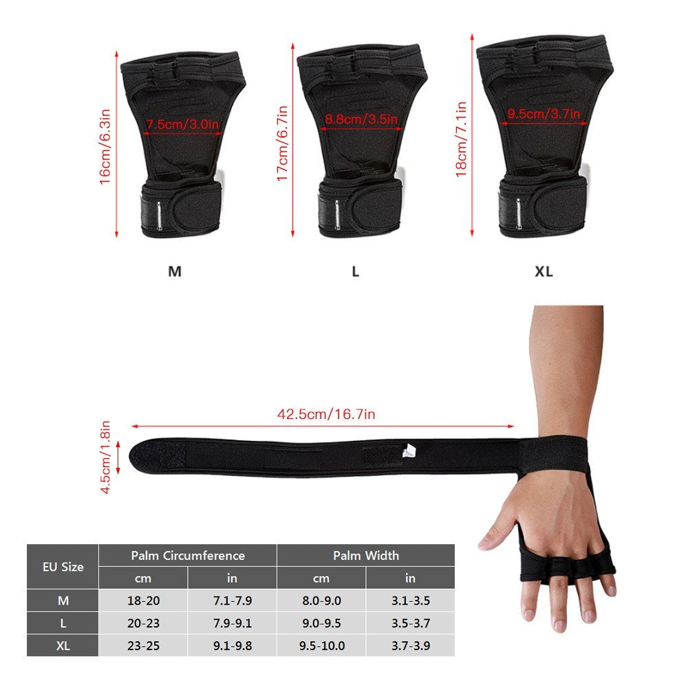1 Pair Sports Ventilated Workout Gloves Lifting Pads Hand Protector with Integrated Wrist Wraps for Weight Lifting, Training, Fitness, Exercise - Black/Size: L
