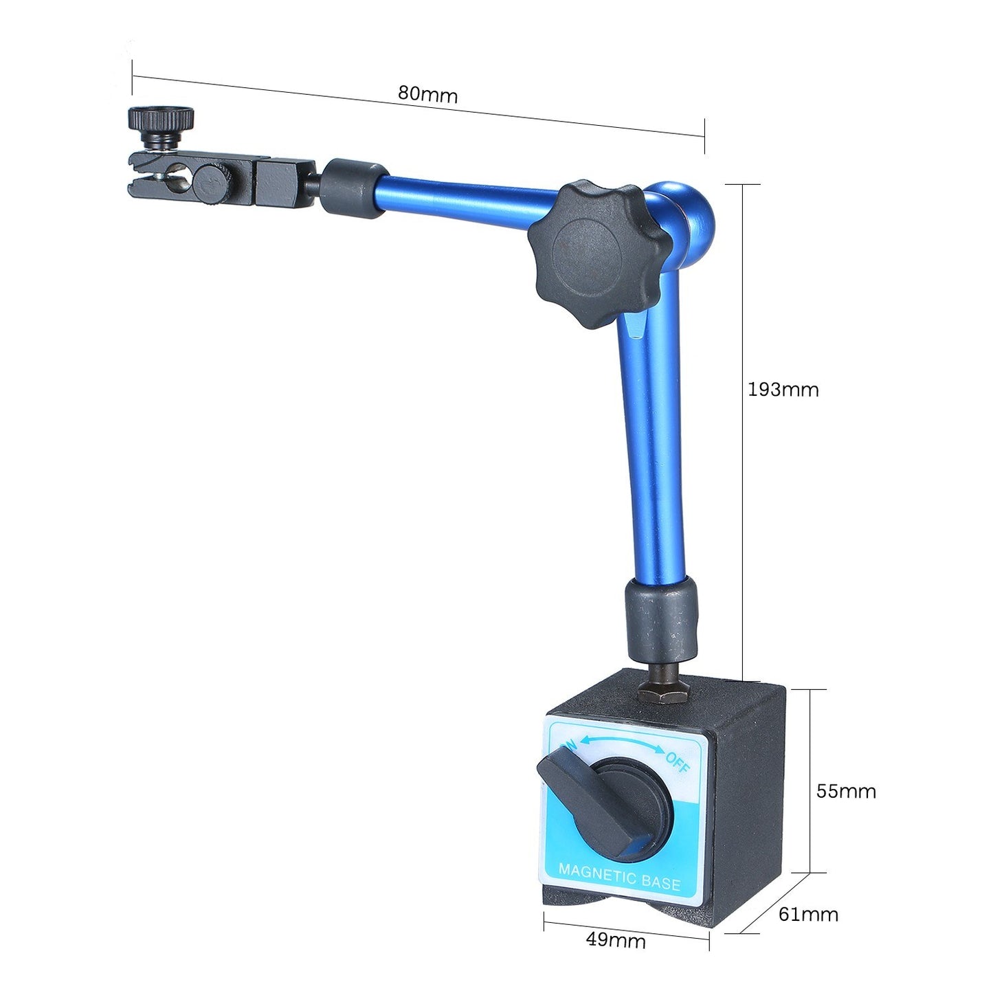 Magnetic Base Holder 350mm Heavy Duty Flexible Universal Magnetic Base Brackets for Dial Test Gauge Indicator with 154lbs Pull - Blue