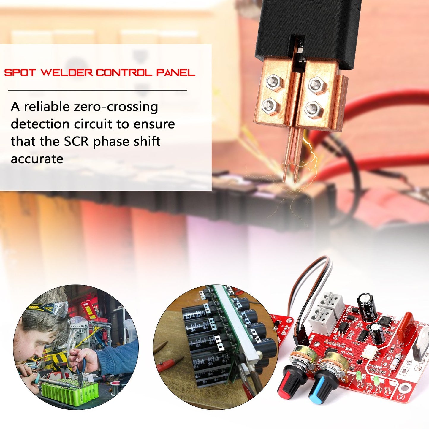 Spot Welding Machine 100A Digital Display Spot Welder DIY Time and Current Controller Control Panel Board
