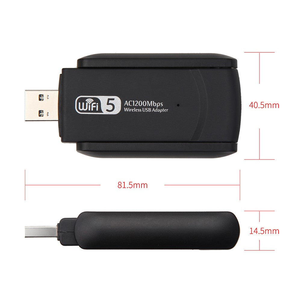 Wireless USB WiFi Adapter Dual Band WiFi Dongle Wireless Adapter 1200Mbps Lan USB Ethernet 2.4G 5G WiFi Network Card Adapter