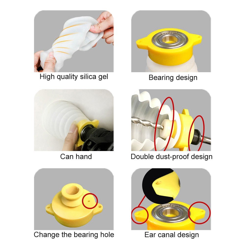 Silicone Scalable Drill Dust Cover Impact Drill Dust Collector Electric Hammer Drill Ash Collecting Bowl