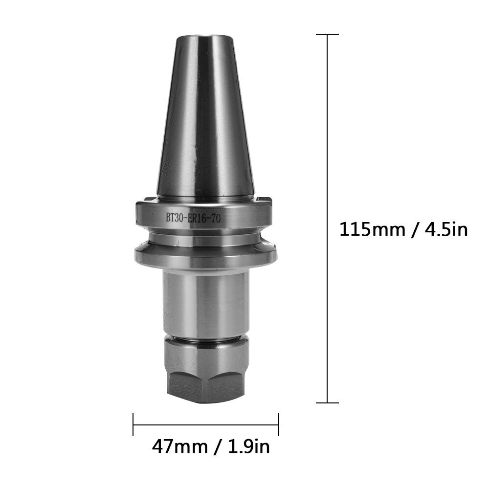 Collet Chuck Tool Holder 40cr Hardness CNC Holder Milling Drilling Chucks for Drilling and Milling Machines - BT30-ER16-70