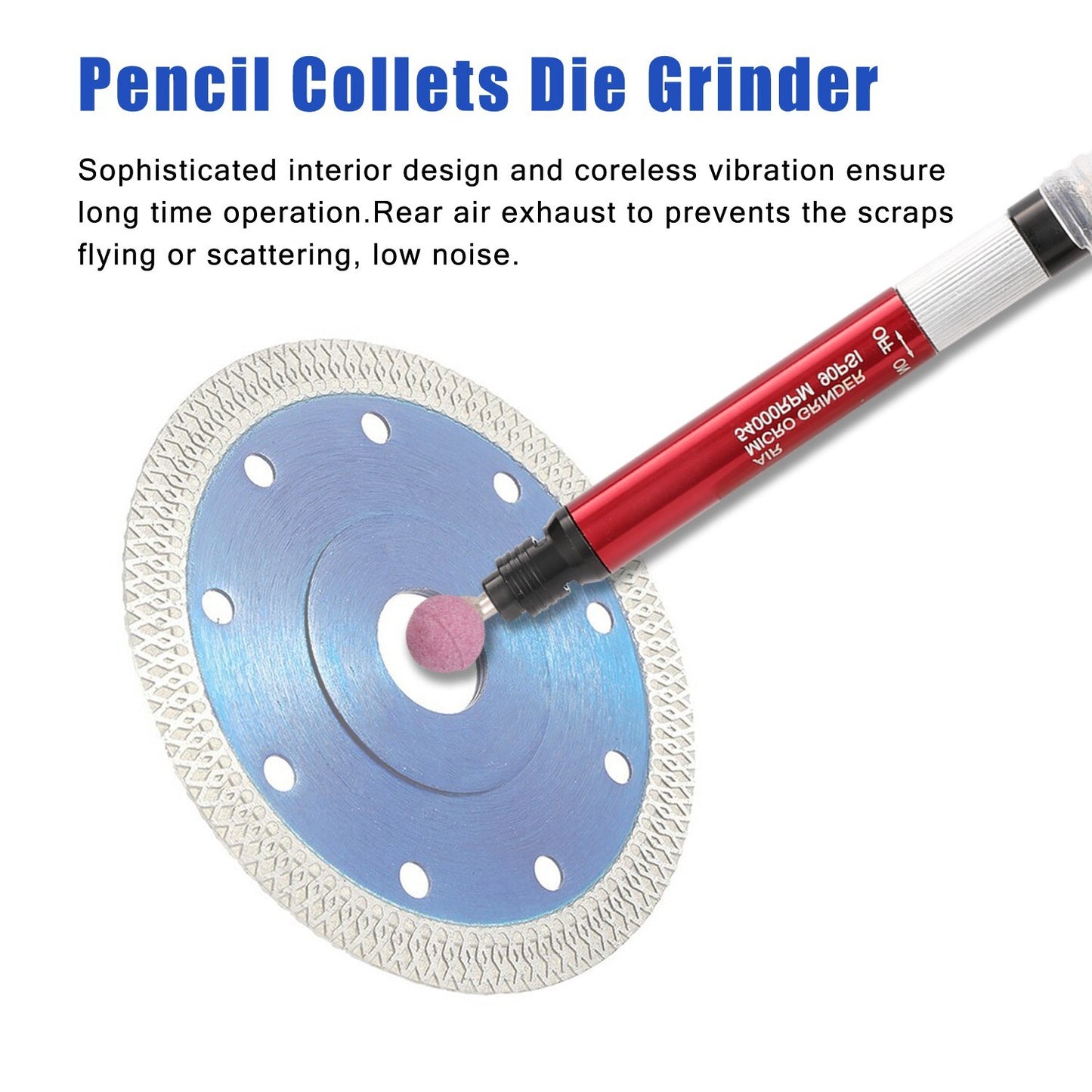 Pneumatic Air Pencil Die Grinder Kit 58000 RPM Free Speed Polish Engraving Tool