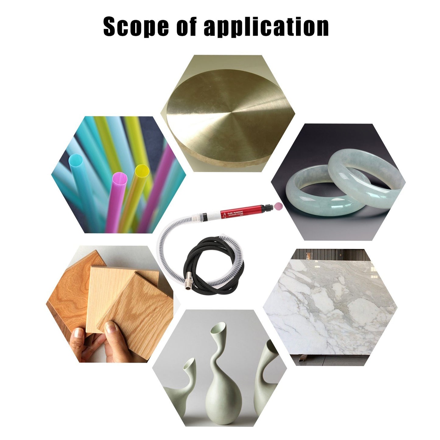 Pneumatic Air Pencil Die Grinder Kit 58000 RPM Free Speed Polish Engraving Tool