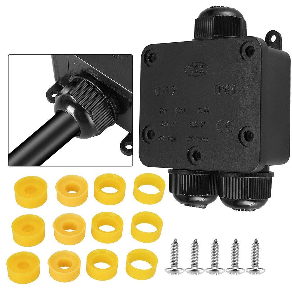IP68 Waterproof Outdoor Electrical Junction Box Underground Cable Wires Power Cord Connector