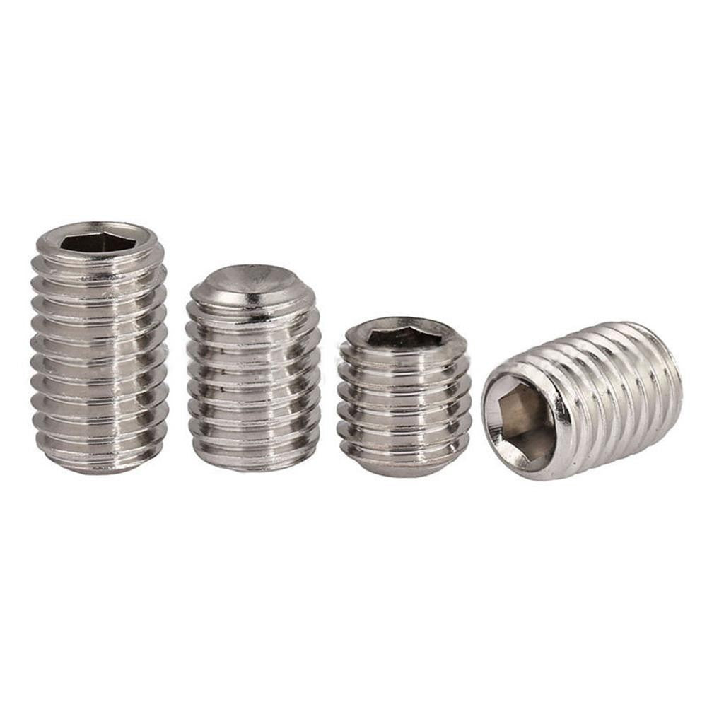 200Pcs Assortment Hex Grub Screws Kit 304 Stainless Steel M3 / M4 / M5 / M6 / M8 Grub Screws with Storage Box