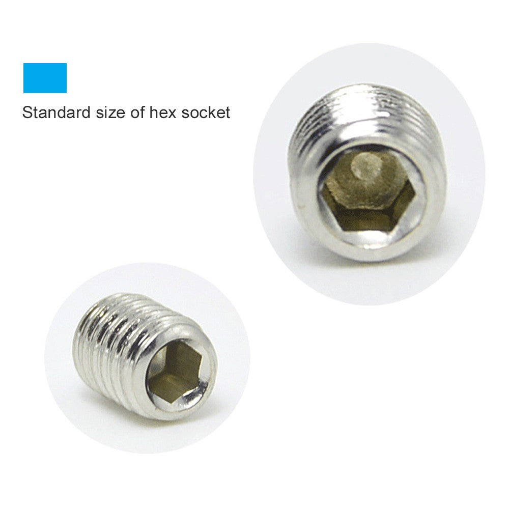 200Pcs Assortment Hex Grub Screws Kit 304 Stainless Steel M3 / M4 / M5 / M6 / M8 Grub Screws with Storage Box