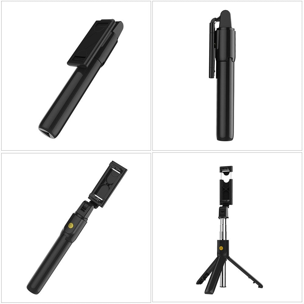 2-in-1 Selfie Stick Tripod Wireless Remote Shutter Cell Phone Tripod Stand and Holder for Streaming Selfies Videos Photos Travel - White