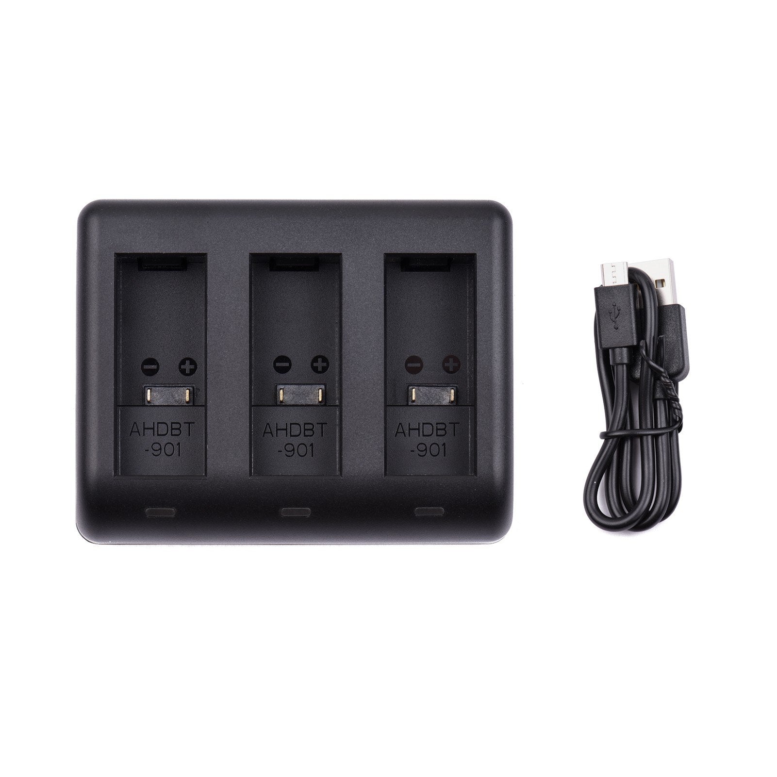 Action Camera Battery Charger for GoPro Hero 9 Batteries, 3-slot Fast Charging Hub with USB Cable