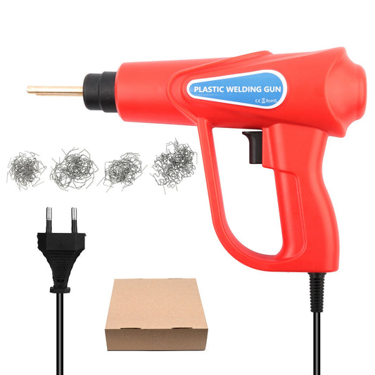 Plastic Welder Kit 70W Hot Stapler Bumper Plastic Repair Welding Machine 4 Types Flat / Outside Corner / Inside Corner / Wave Staples Welder Gun Repair - EU Plug