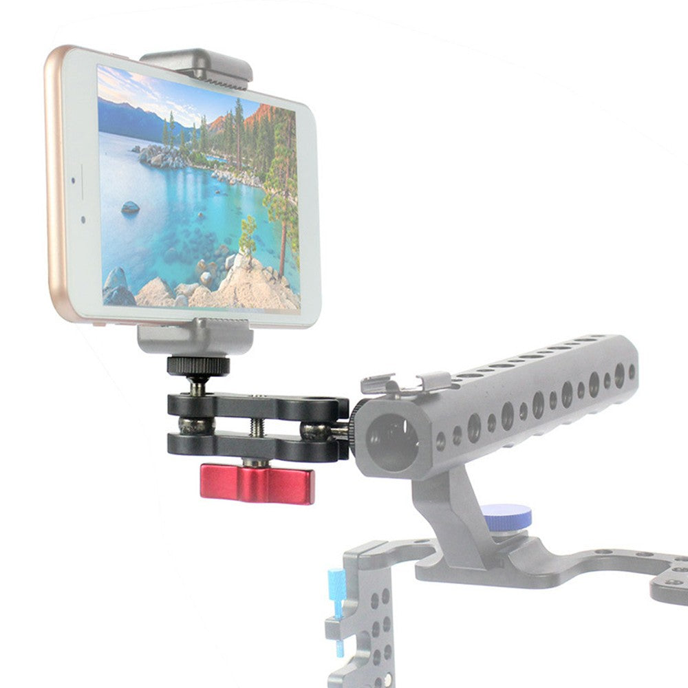 Double Ball Head Multi-Function 1 / 4-inch Screw Magic Arms Anodisation Aluminum Alloy 360-degree Rotation Camera Rig Monitor Vlogger Mount Bracket - Blue
