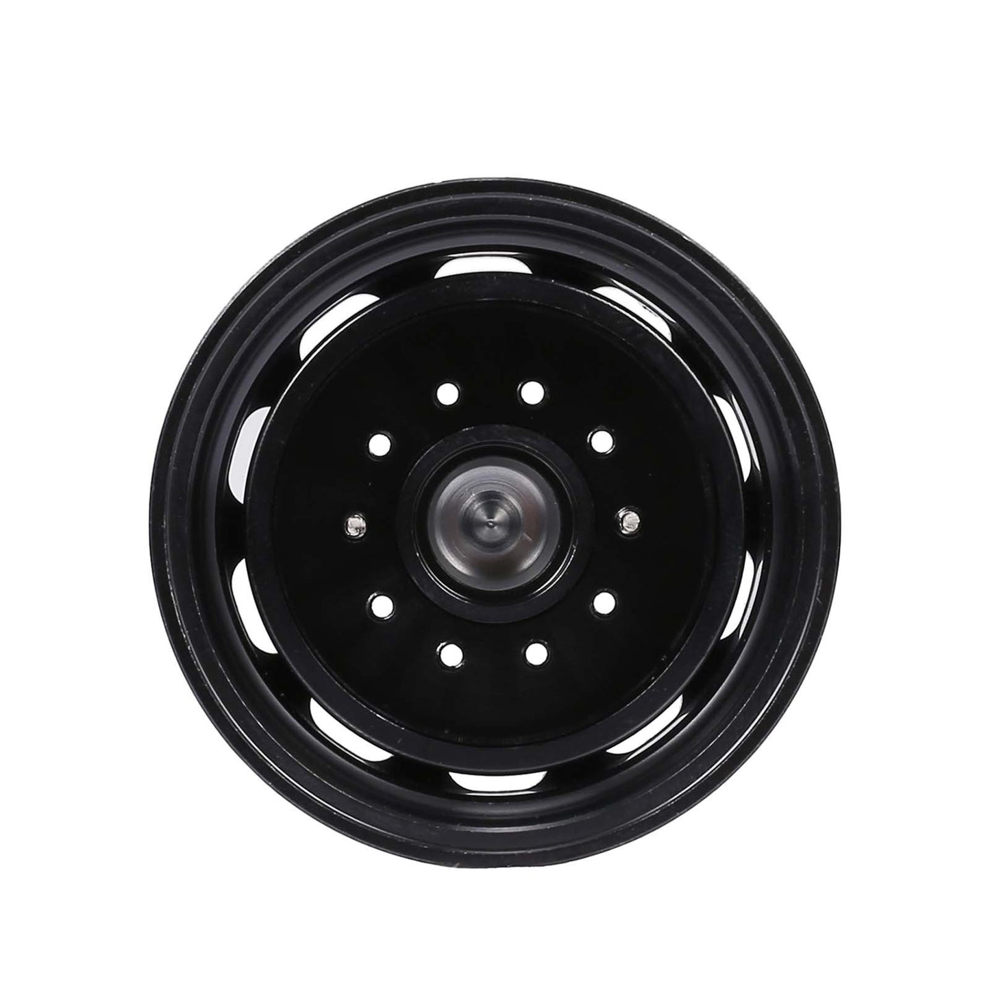 2Pcs Aluminum Alloy Trailer Front / Rear Hub Rim 10 Spokes for 1 / 14 Tamiya Tractor - Black / Front Hub