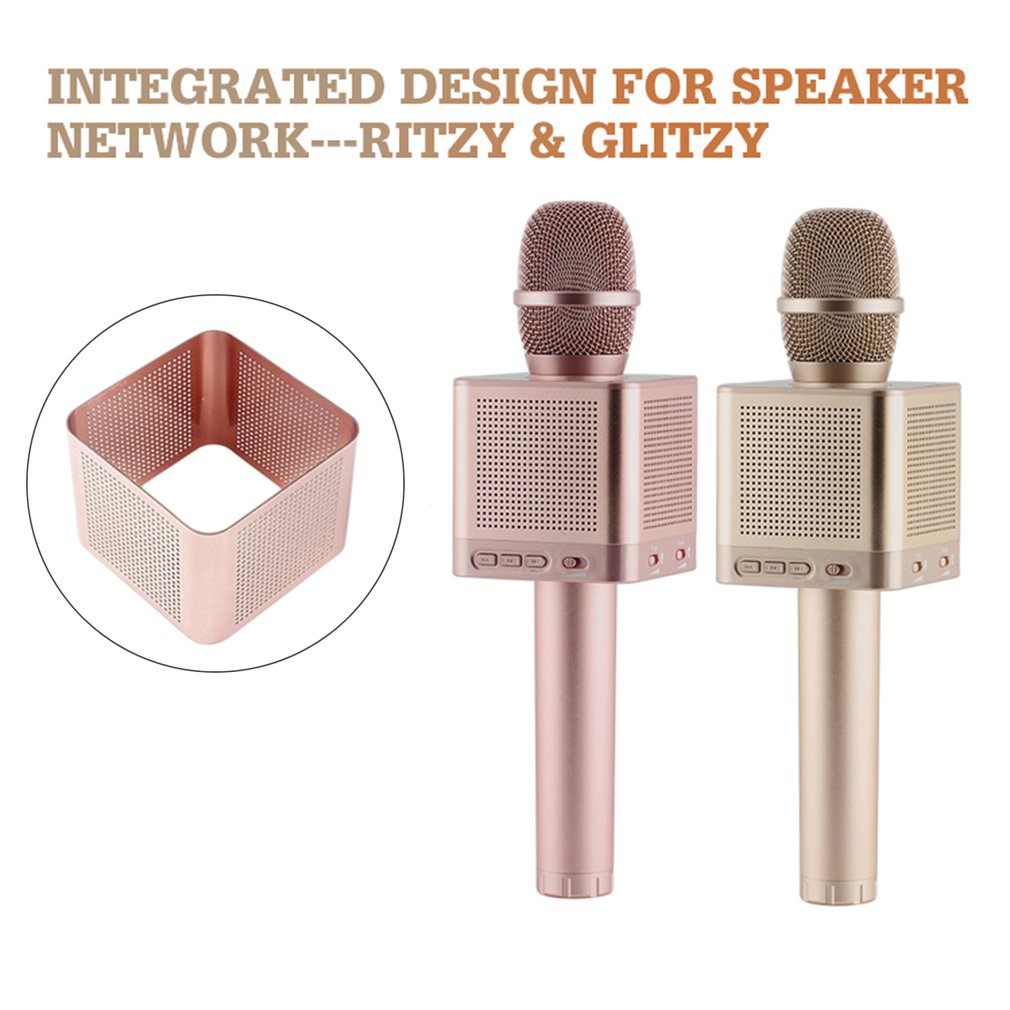 Micgeek Q10S Wireless Microphone KTV Karaoke HQ Sound Wave Wall Shaking Bass - Rose Gold