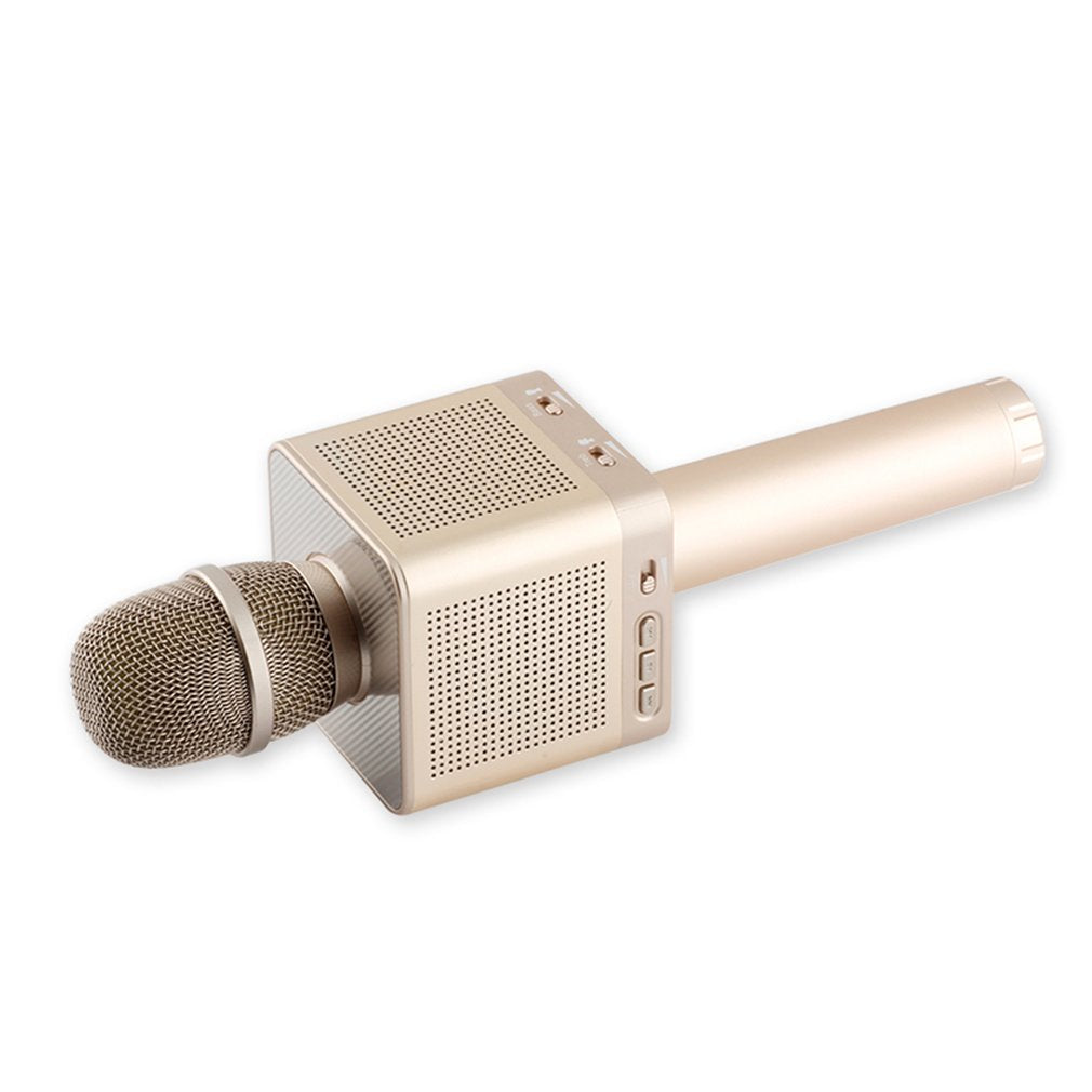 Micgeek Q10S Wireless Microphone HQ Sound Wave Wall Shaking Bass KTV Karaoke - Gold