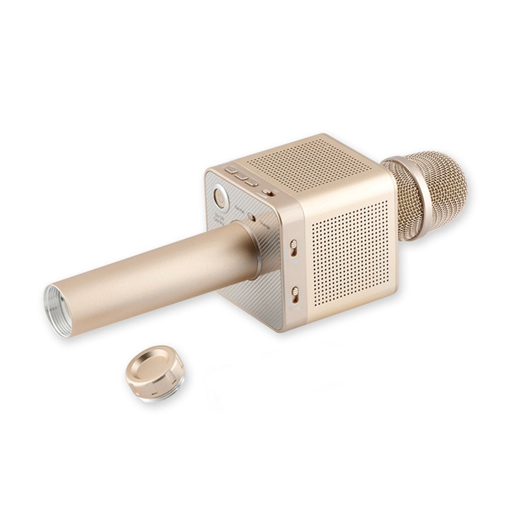 Micgeek Q10S Wireless Microphone HQ Sound Wave Wall Shaking Bass KTV Karaoke - Gold