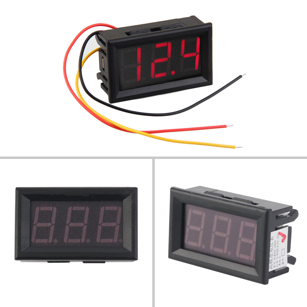 Mini Digital Voltmeter 0-100V Red LED Vehicles Motor Voltage Panel Meter