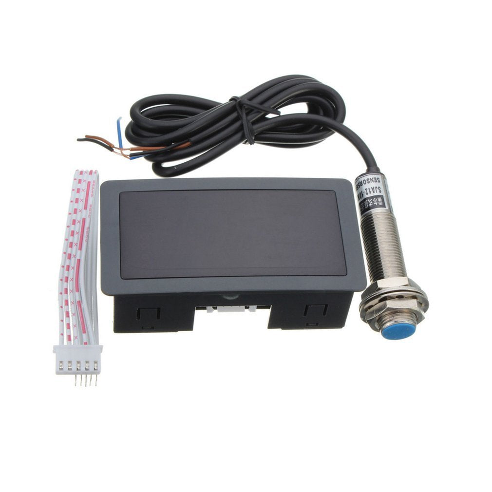 4 Digital LED RPM Speed Meter Tachometer + Hall Proximity Switch Sensor Kit - Green LED Color