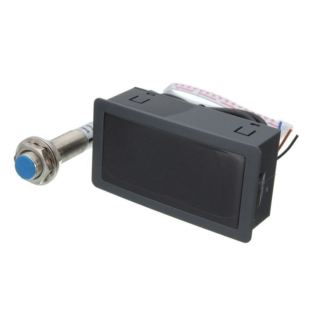 4 Digital LED RPM Speed Meter Tachometer + Hall Proximity Switch Sensor Kit - Green LED Color