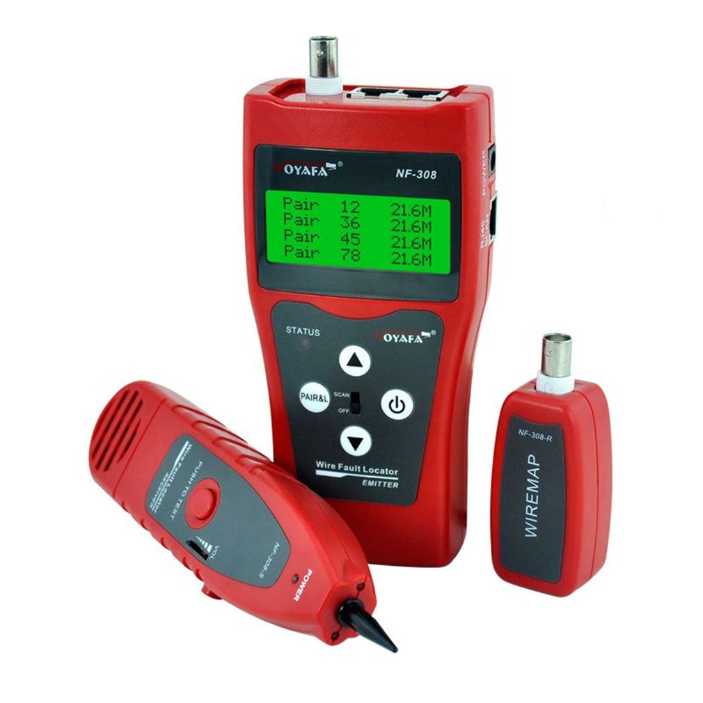 NOYAFA NF-308 Multipurpose LCD Display Network Cable Tester Line Finder - Red
