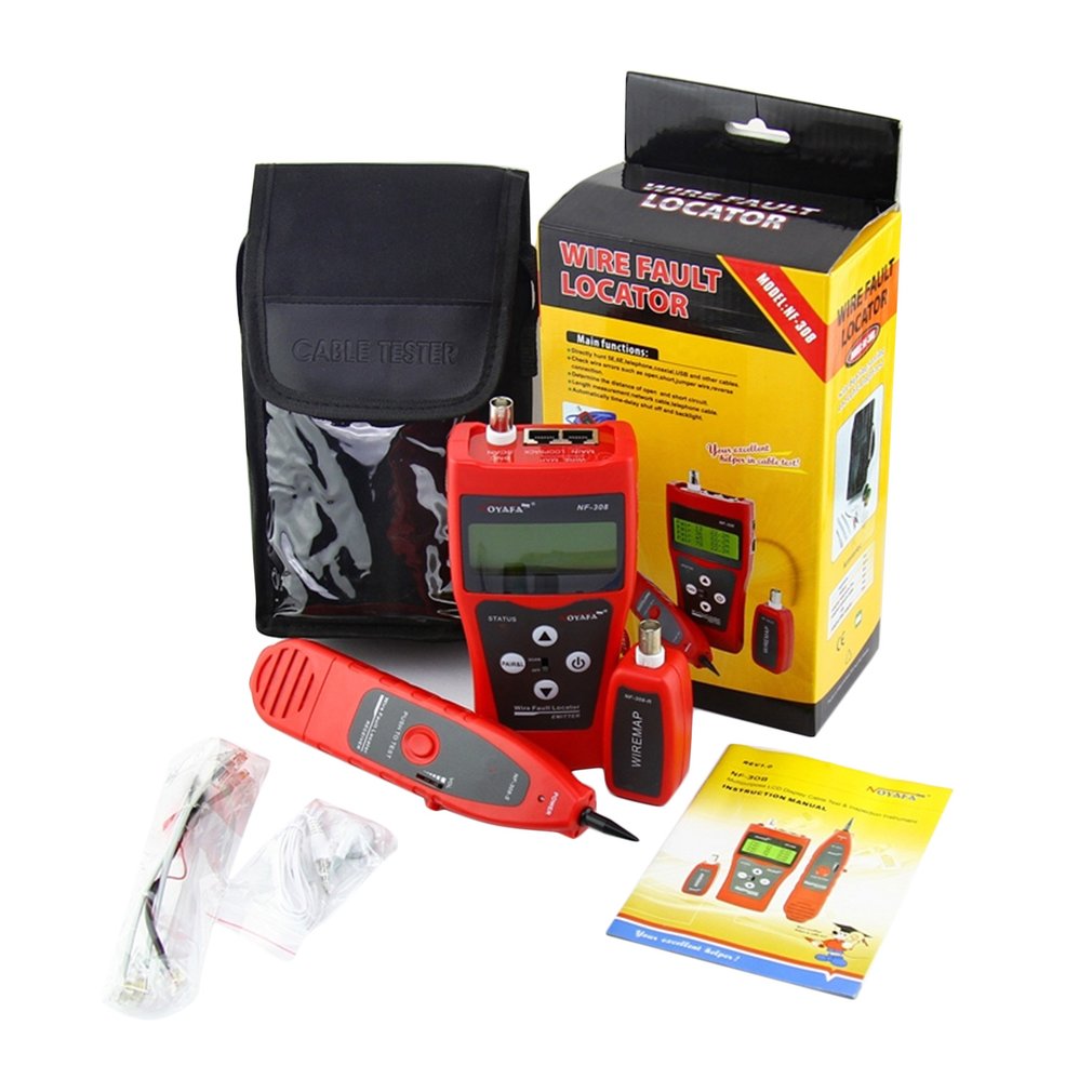 NOYAFA NF-308 Multipurpose LCD Display Network Cable Tester Line Finder - Red