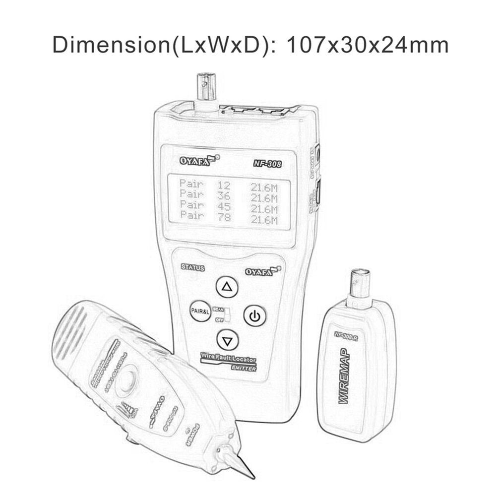 NOYAFA NF-308 Multipurpose LCD Display Network Cable Tester Line Finder - Red