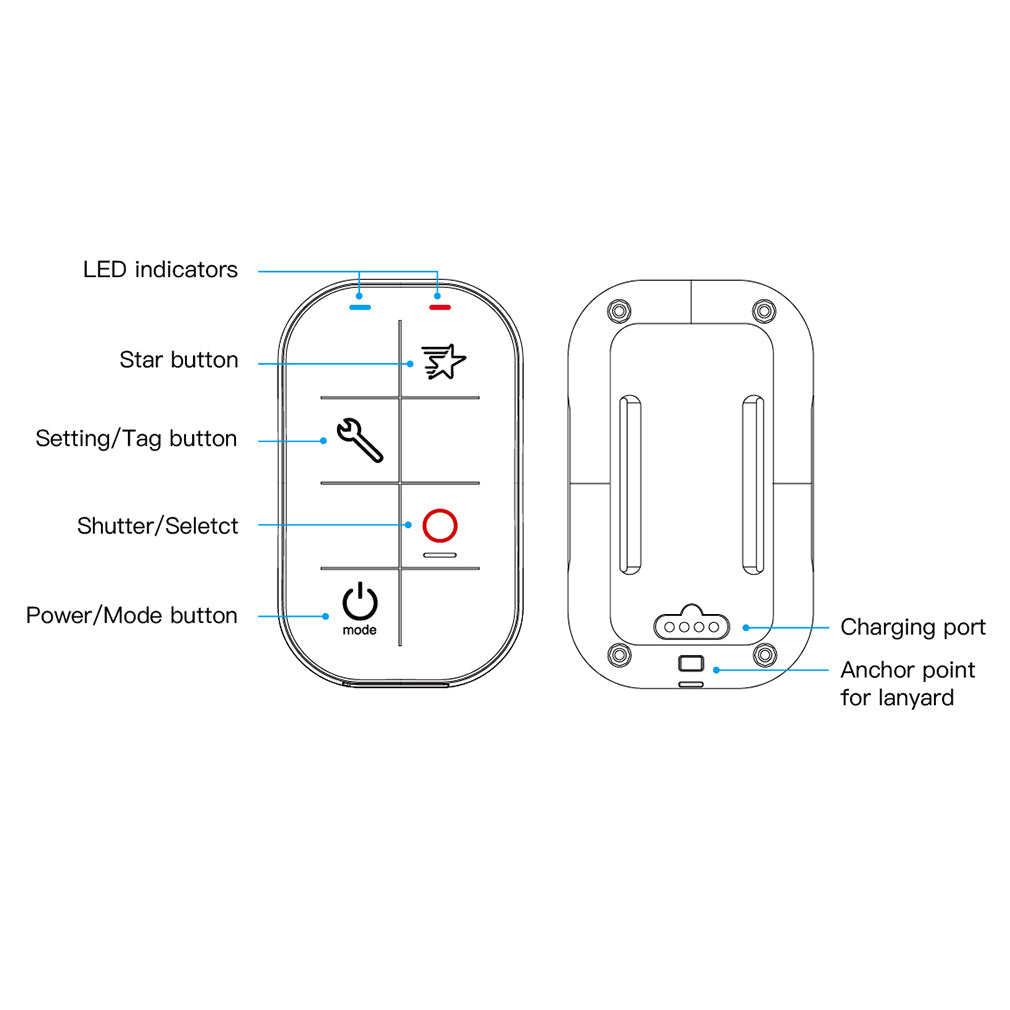 Magnetic Charging WIFI Remote Controller for GoPro Smart Camera