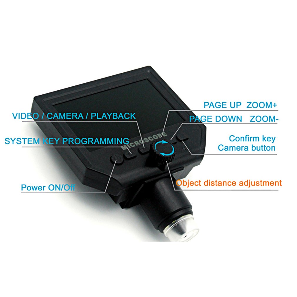 G600 Portable 600X HD 3 .6MP CCD Pixel 4.3 Inch OLED Display LCD Digital Microscope