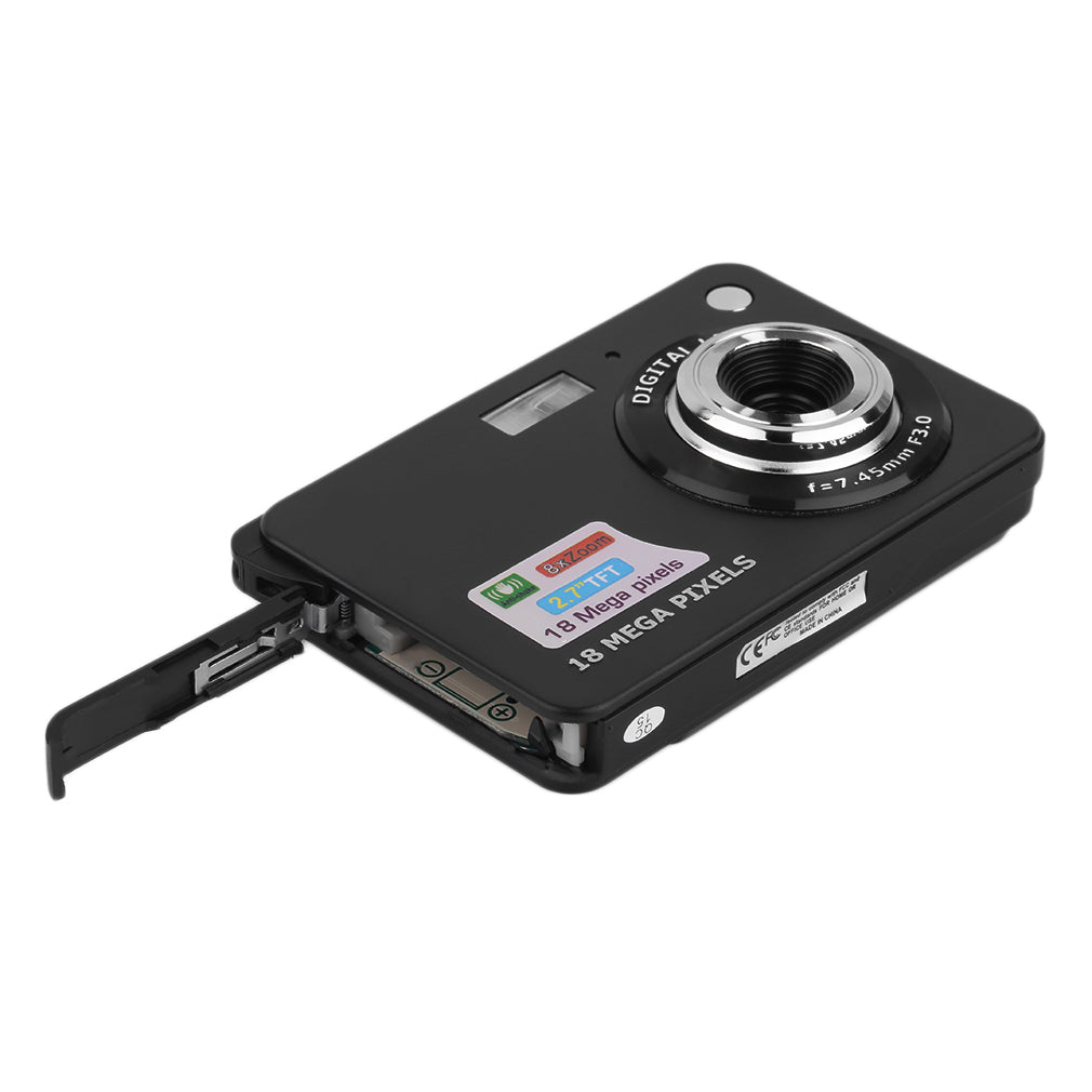 Black / US Plug - K09 2.7&quot; LCD Screen HD 720P 18MP Digital Camcorder Camera 8X Zoom Camera