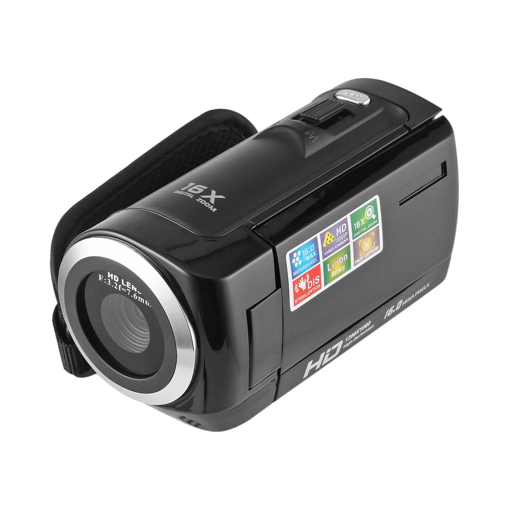 HDC8 1080P HD 16MP Digital Video Camcorder Camera DV DVR 2.7inch TFT LCD 16X Zoom - Black
