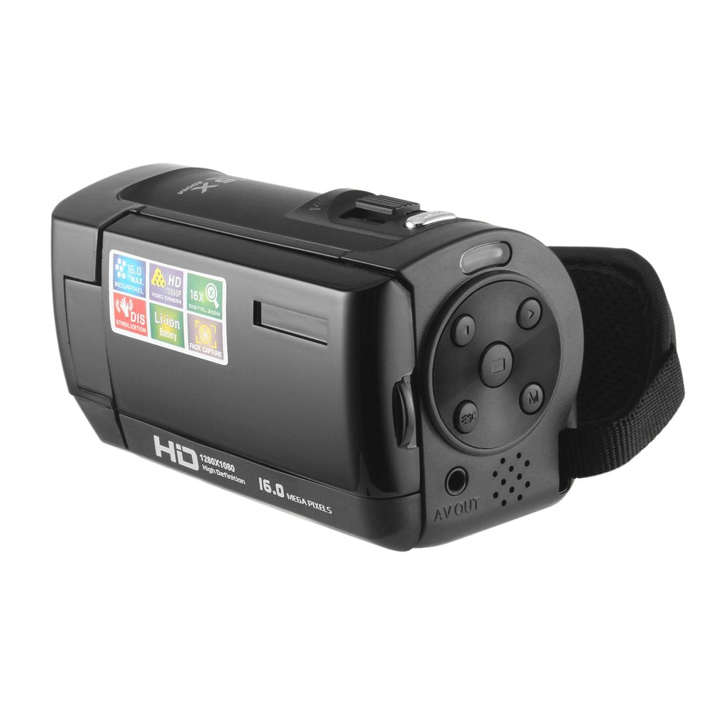 HDC8 1080P HD 16MP Digital Video Camcorder Camera DV DVR 2.7inch TFT LCD 16X Zoom - Black