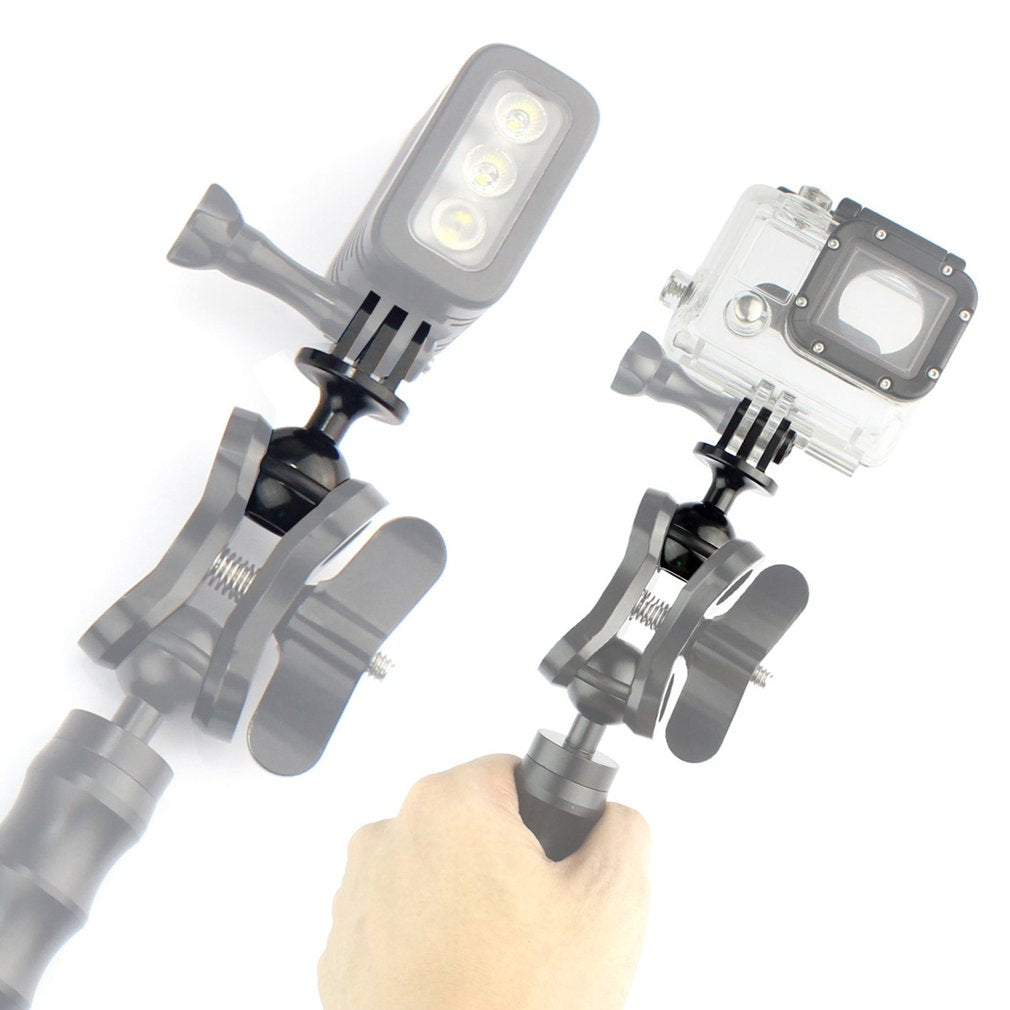 Aluminum Alloy Ball Head Camera Tripod Holder Bracket Ball Adapter for GoPro - Black