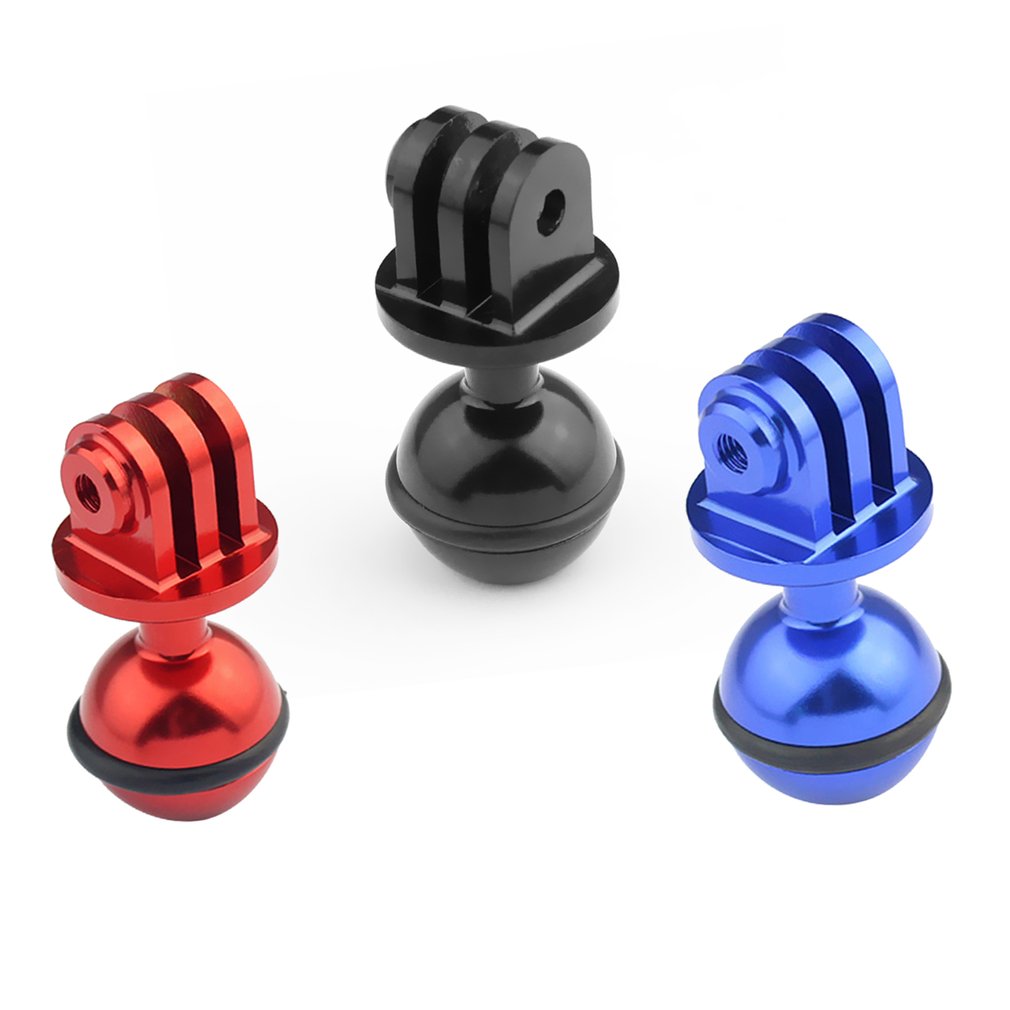 Aluminum Alloy Ball Head Camera Tripod Holder Bracket Ball Adapter for GoPro - Red