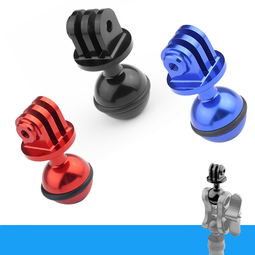 Aluminum Alloy Ball Head Camera Tripod Holder Bracket Ball Adapter for GoPro - Red