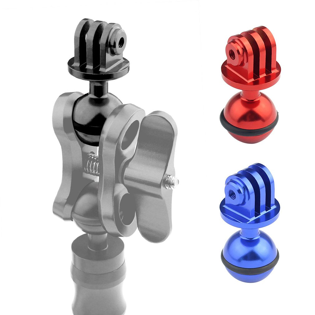 Aluminum Alloy Ball Head Camera Tripod Holder Bracket Ball Adapter for GoPro - Red