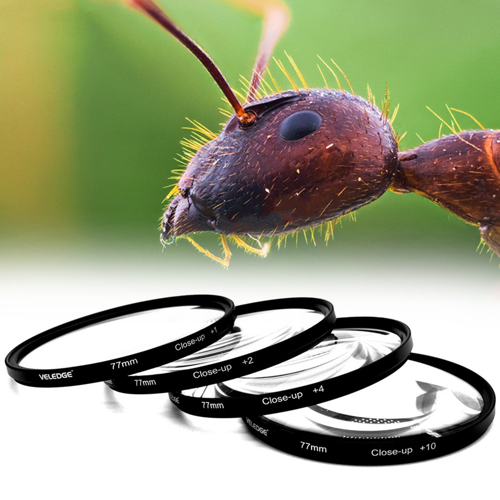 77mm Professional Close-Up Macro Filter Set Photography Lens Kit +1 +2 +4 +10