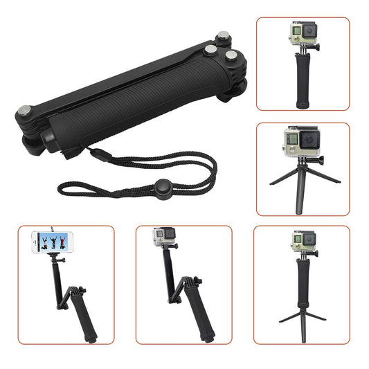 Foldable Hand Grip Arm 3 Way Selfie Stick Tripod Mount Monopod for GoPro Hero 6/5/4/3+
