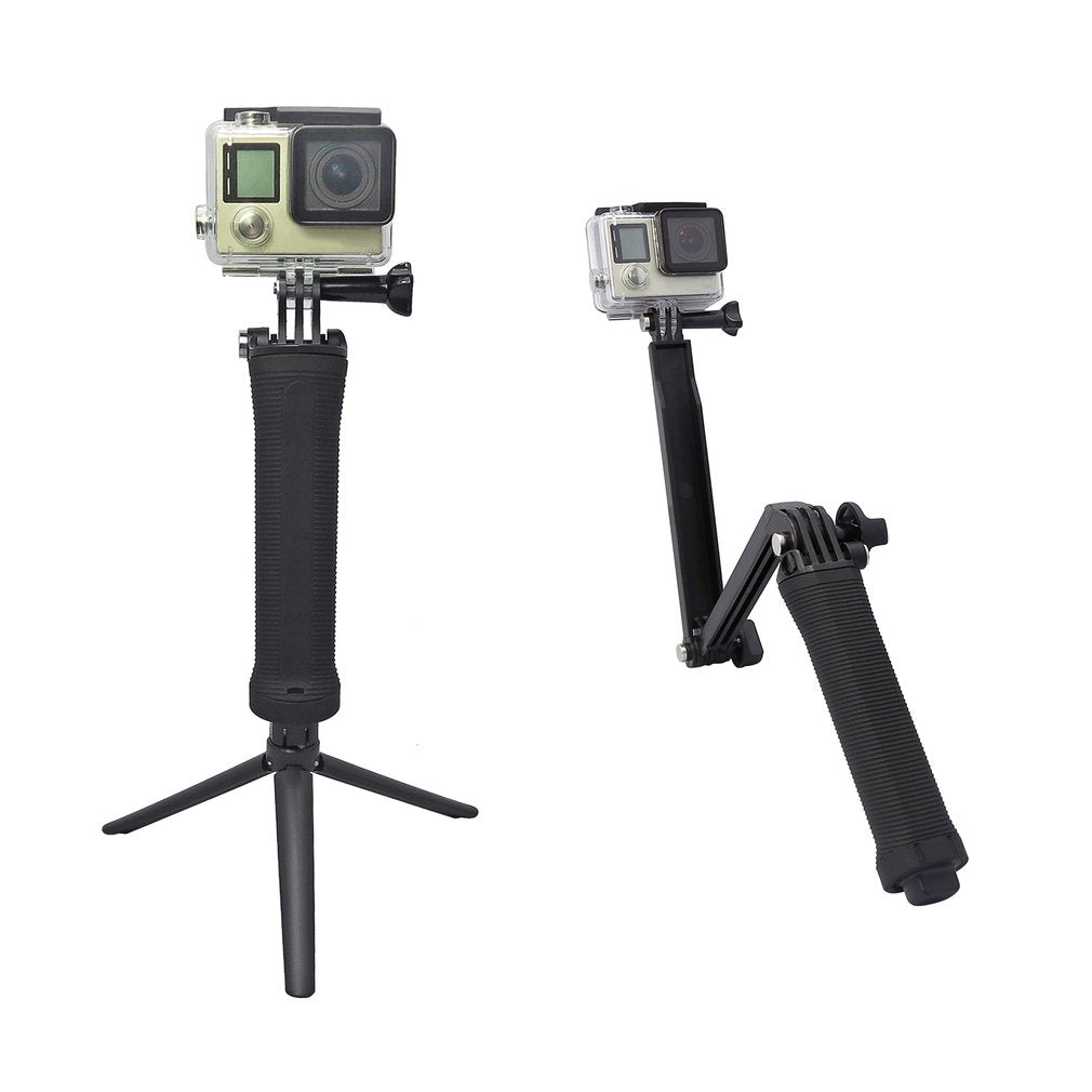 Foldable Hand Grip Arm 3 Way Selfie Stick Tripod Mount Monopod for GoPro Hero 6/5/4/3+
