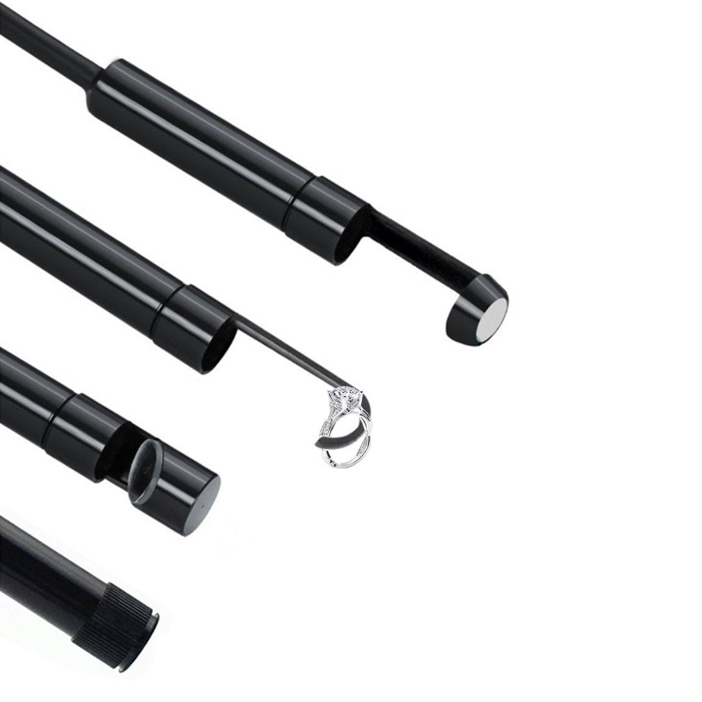 8MM Micro USB/Type-C/USB 3-in-1 HD Endoscope Waterproof Borescope Tube Camera with 8 White LED Lights - 5m Hard Wire