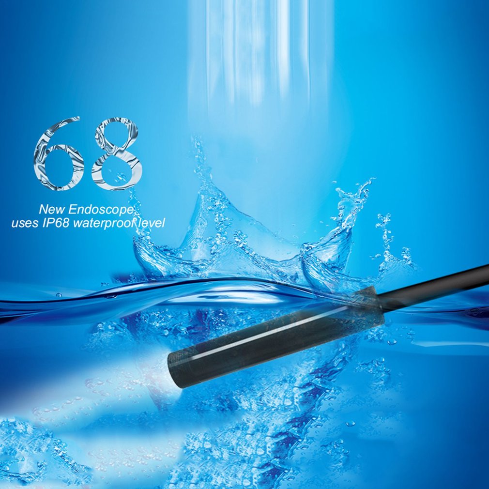 8MM Micro USB/Type-C/USB 3-in-1 HD Endoscope Waterproof Borescope Tube Camera with 8 White LED Lights - 5m Hard Wire