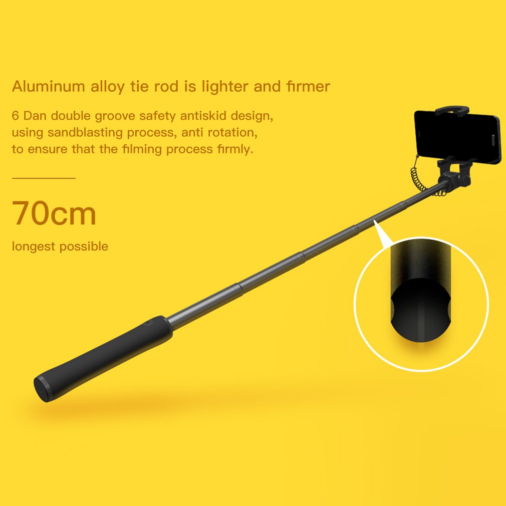 XIAOMI Wired Selfie Stick Extendable Handheld Monopod Shutter Holder for Phone - Black